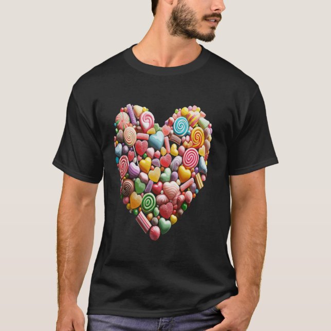 Swearing Candy Collage Valentine Day Long Slee T Shirt (Framsida)