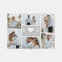 Swearing Initialer Editable Färg Collage Blanket