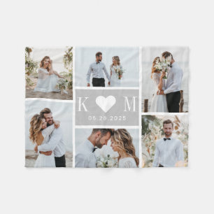 Swearing Initialer Editable Färg Collage Blanket Fleecefilt