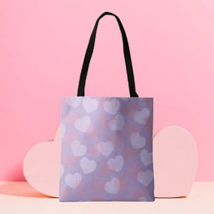Swearing Sprinkle Lavender Heart Mönster Tote Tygkasse