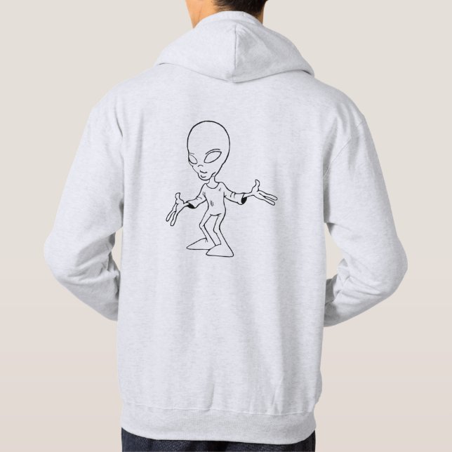 Sweat à capuche avec alien gris clair hoodie (Baksida)