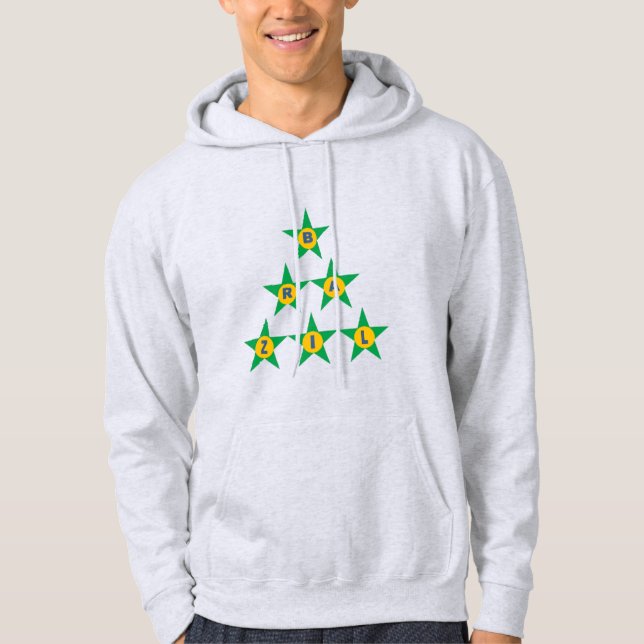 Sweat à capuche cendre  DESIGN  ETOILES  BRAZIL Hoodie (Framsida)