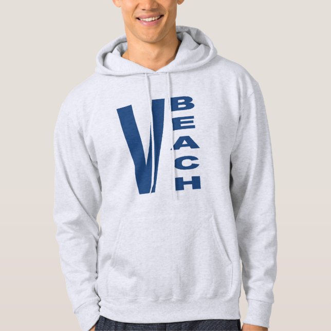 Sweat à capuche cendre pour homme VIRGINIA BEACH Hoodie (Framsida)