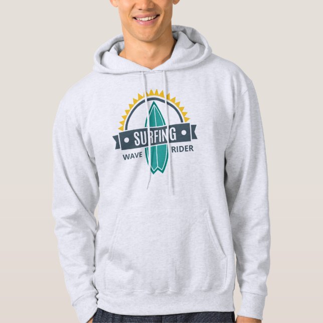 Sweat A Capuche Homme Blanc Basic Surf Munkjacka (Framsida)