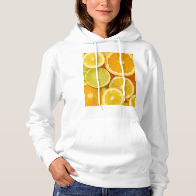 Sweat à capuche motif agrumes frais – Citron, oran T Shirt (Framsida)