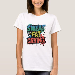 Sweat är Tjock som Gråter motiverade offerter T Shirt