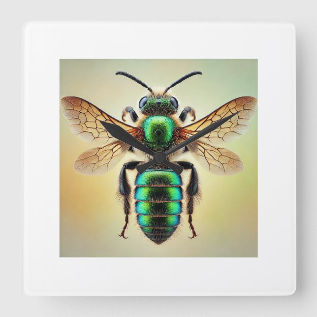 Sweat bee 210924IREF250 - Watercolor Fyrkantig Klocka (Framsida)