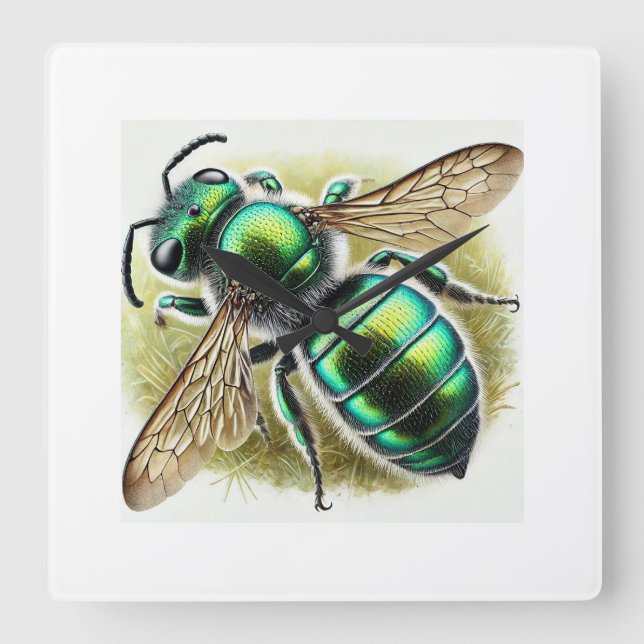 Sweat bee 300924IREF239 - Watercolor Fyrkantig Klocka (Framsida)