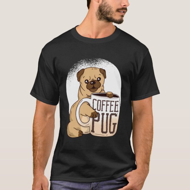 Sweat Coffee Pug T Shirt (Framsida)
