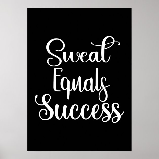 Sweat Equals Success, Gym, Hustle Motivational Poster (Framsidan)