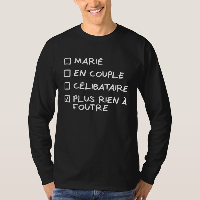 Sweat Noir Homme "Plus Rien à Foutre" motif blanc T-shirt (Framsida)