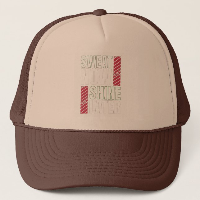 Sweat Now Shine Senare - Fold Fitness Motivation Keps (Framsida)