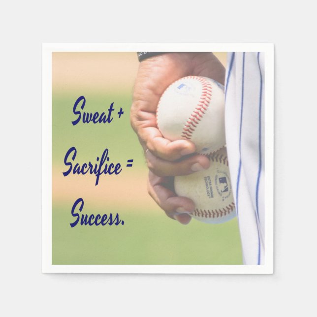 Sweat plus Sacrifice är lika bra BASEBALL Pappersservett (Framsidan)