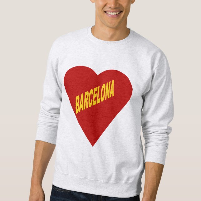 Sweat shirt cendre  BARCELONA Lång Ärmad Tröja (Framsida)