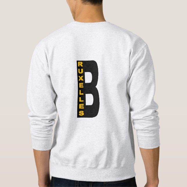 Sweat-shirt cendre DOS homme BRUXELLES Lång Ärmad Tröja (Baksida)