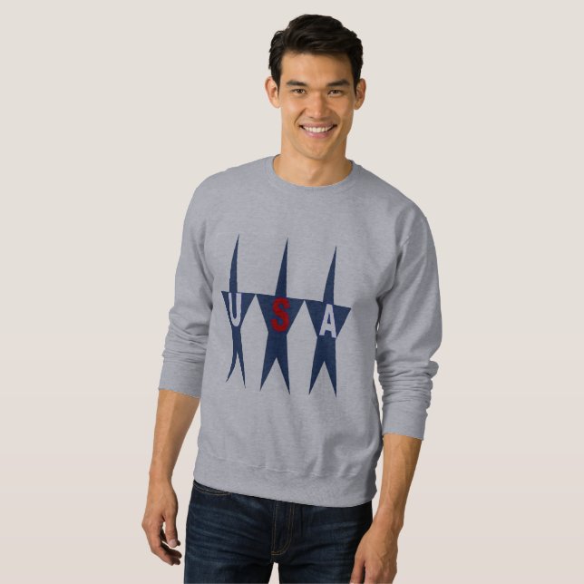 SWEAT SHIRT  DE BASE   TOP   DESIGN  USA SWEATSHIRT (Hel framsida)
