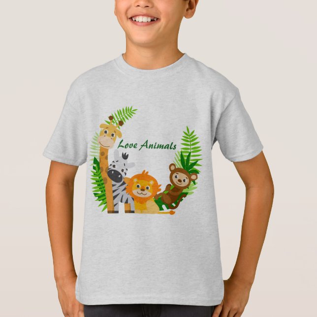 Sweat Shirt Garçon Animaux T-shirt (Framsida)