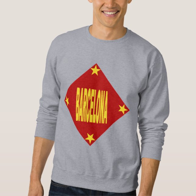 Sweat shirt gris Design BARCELONA Lång Ärmad Tröja (Framsida)
