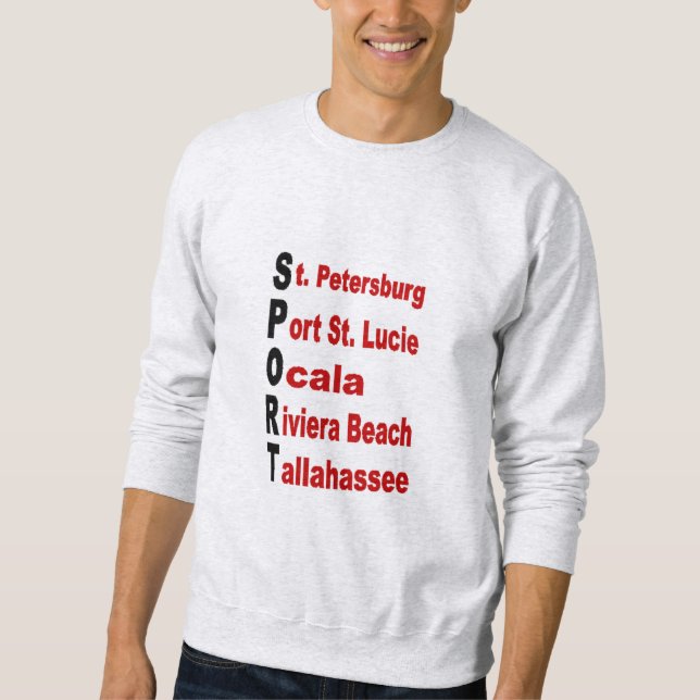 Sweat shirt grise homme  SPORT  FLORIDA  Lång Ärmad Tröja (Framsida)