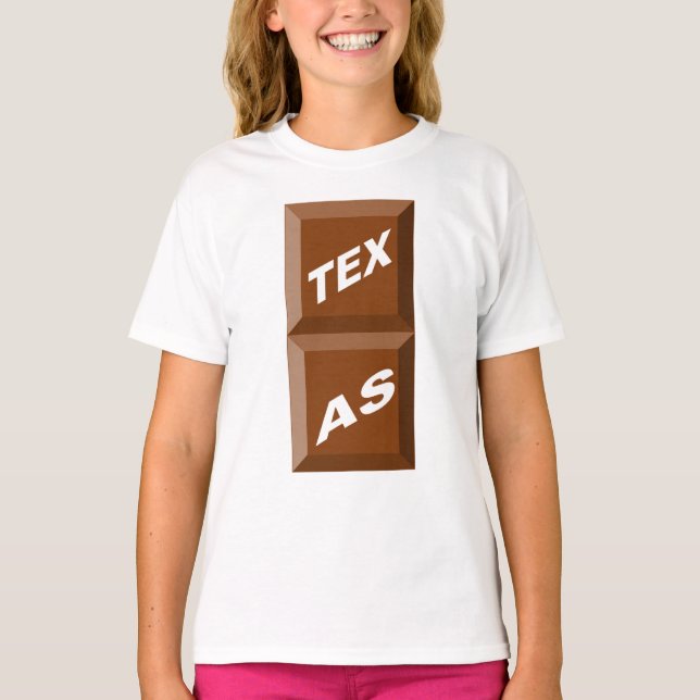 SWEAT-SHIRT  HANES   BLANC  TEXAS  CHOCOLAT TEE SHIRT (Framsida)