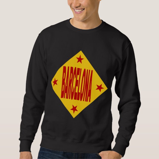 Sweat shirt noire BARCELONA Lång Ärmad Tröja (Framsida)