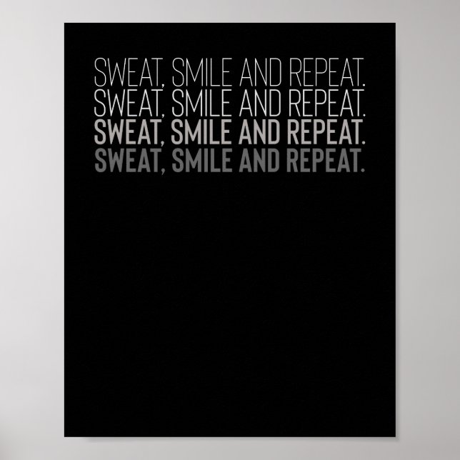 Sweat Smile Repeat Fitness Workout Motivation Poster (Framsidan)