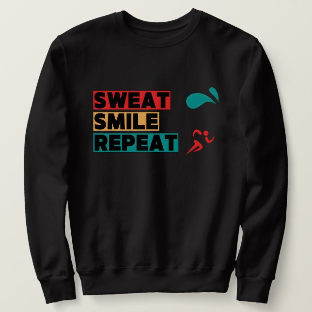 Sweat Smile Repeat Gym Lång Ärmad Tröja (Design framsida)