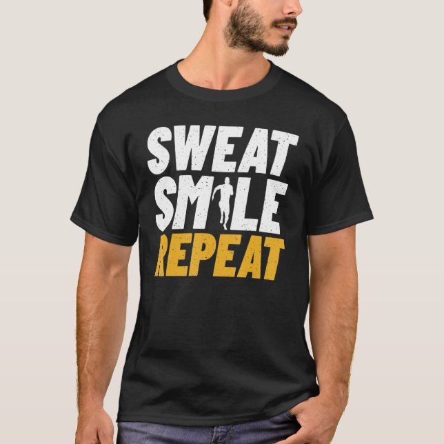 Sweat Smile Repeat Marathon Runner T Shirt (Framsida)
