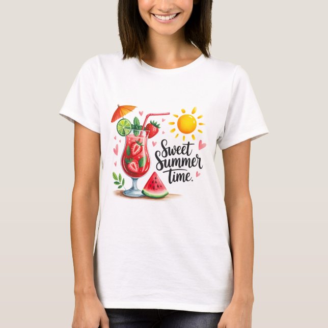 Sweat Summertime  T Shirt (Framsida)