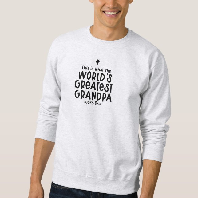 Sweater Men - World's Greatest Grandpa Lång Ärmad Tröja (Framsida)