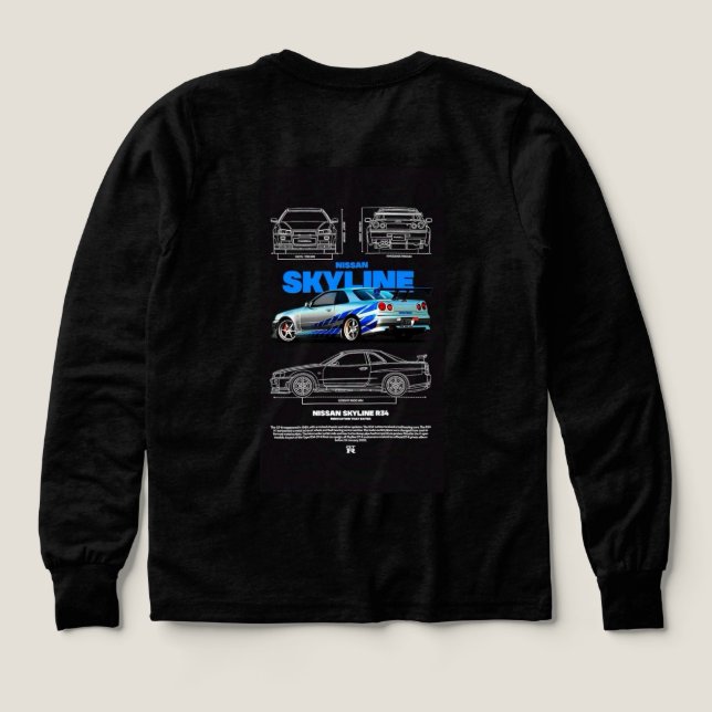 SWeater Nissan Skyline R34 T Shirt (Design baksida)