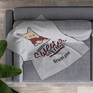 Sweater Weather Fransk Bulldog Fleecefilt
