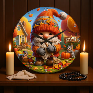 Sweater Weather Gnome Stor Klocka