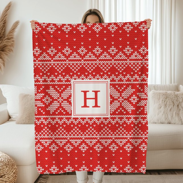 Sweater Weather | Monogram Helgdag Fleecefilt (Skapare uppladdad)