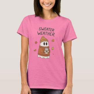 "Sweater Weather" Mysigt höstfällning T-Shirt