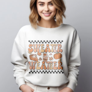 Sweater Weather Shirt, Retro Fall Pumpkin Season T Shirt