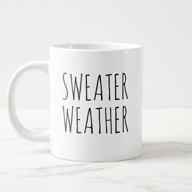 "Sweater Weather" Simple Modern Farmhouse Jumbo Mugg (Vänster)