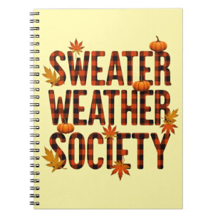 Sweater Weather Society Mysig höstsesongsdesign Anteckningsbok