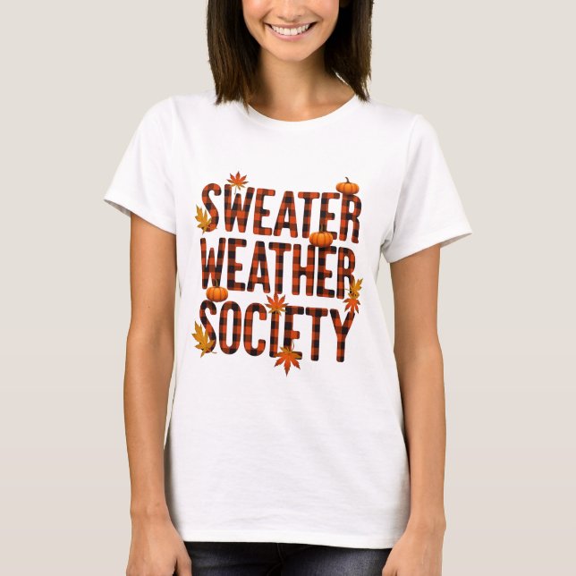 Sweater Weather Society Rutig Bokstavsfyllning T Shirt (Framsida)