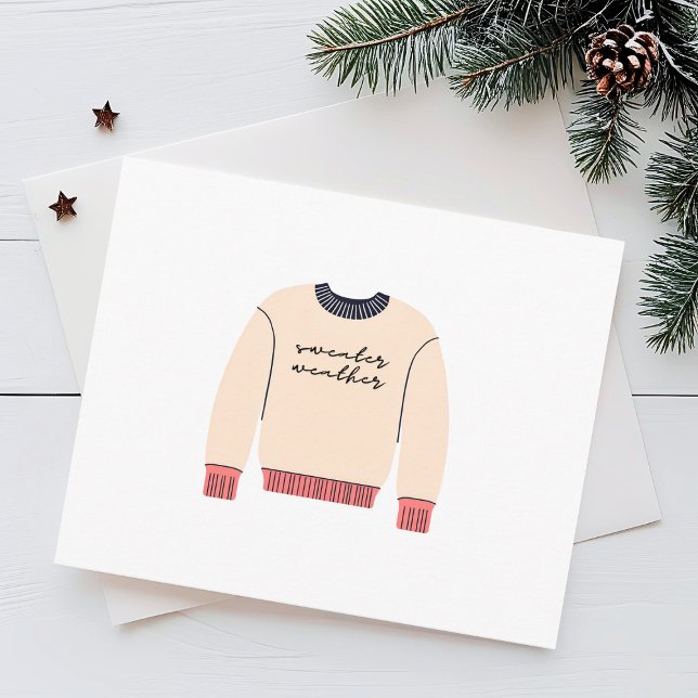 Sweater Weather Winter Watercolor Julkort (Skapare uppladdad)