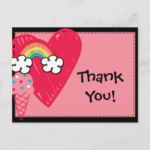 Sweats Treats Heart Rainbow Birthday Tack Vykort