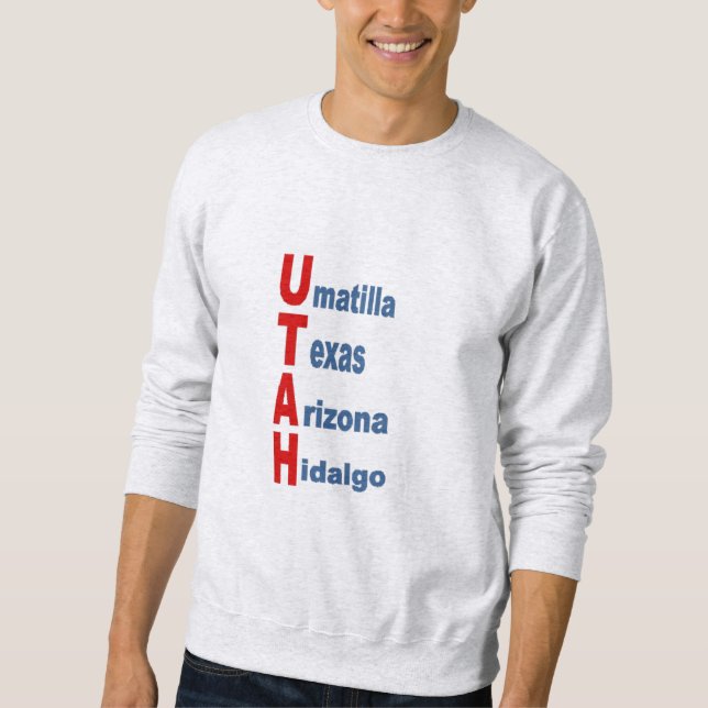 Sweatshirt cendre homme  TOURISM  WEST  USA  (Framsida)