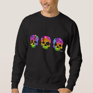 SWEATSHIRT, HOODIE - POP ART SKULL LÅNGÄRMAD TRÖJA