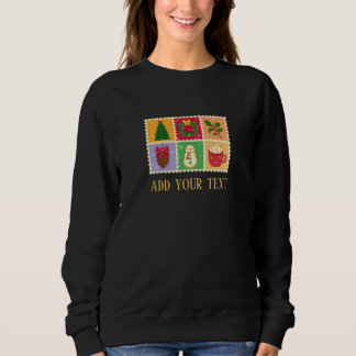Sweatshirt med anpassade julfrimärken t shirt