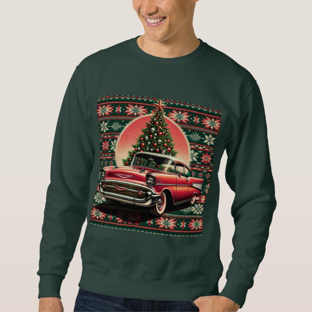 Sweatshirt noël Chevrolet BEL AIR 1957 (Framsida)
