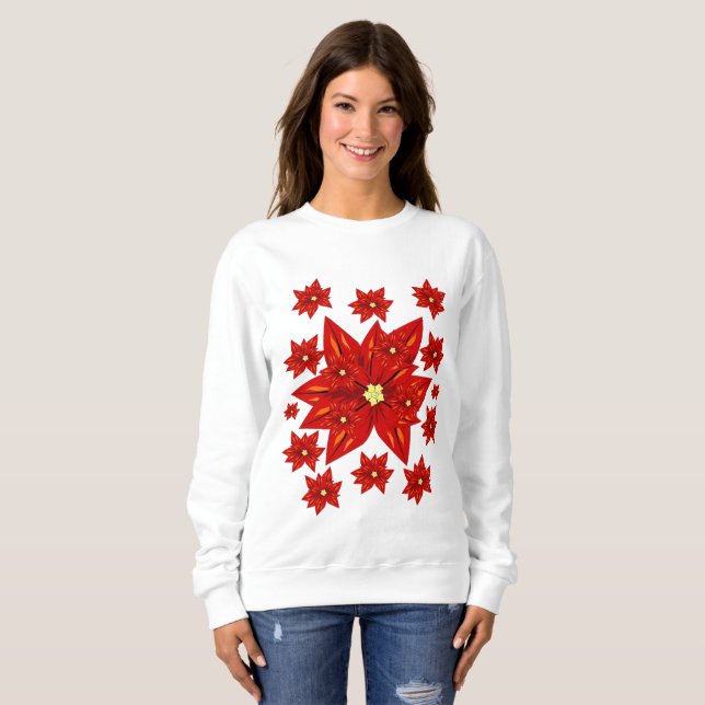 Sweatshirt Poinsettia T Shirt (Hel framsida)