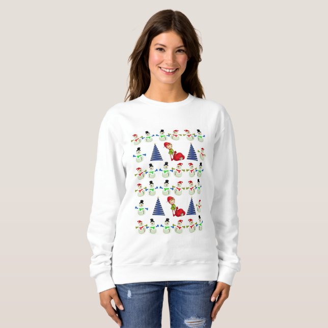 Sweatshirt Snögubbe Elf T Shirt (Hel framsida)