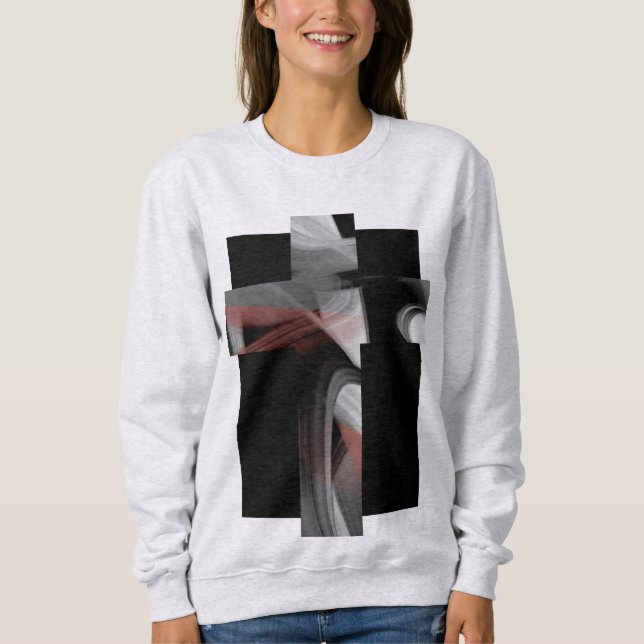 Sweatshirt Trend Abstrakt Black White Powdery T Shirt (Framsida)