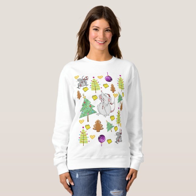 Sweatshirt Vintage Mouse Träd T Shirt (Hel framsida)