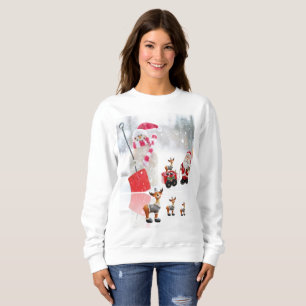 Sweatshirt Vintage Santa Snögubbe Reindeer T Shirt